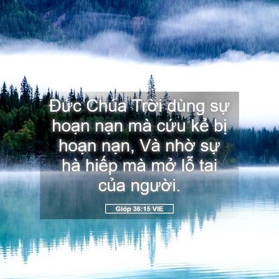 Picture 05 - Gióp 36:15 VIE - Đức Chúa Trời dùng sự hoạn nạn mà - Bible Verse Picture