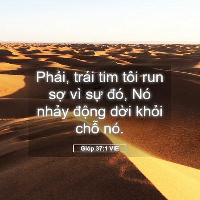 Picture 05 - Gióp 37:1 VIE - Phải, trái tim tôi run sợ vì sự đó, - Bible Verse Picture