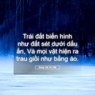 Picture 05 - Gióp 38:14 VIE - Trái đất biến hình như đất sét - Bible Verse Picture