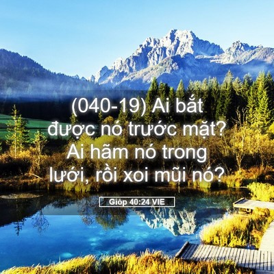Picture 05 - Gióp 40:24 VIE - (040-19) Ai bắt được nó trước mặt? Ai - Bible Verse Picture