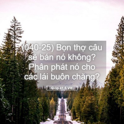 Picture 05 - Gióp 41:6 VIE - (040-25) Bọn thợ câu sẽ bán nó không? - Bible Verse Picture