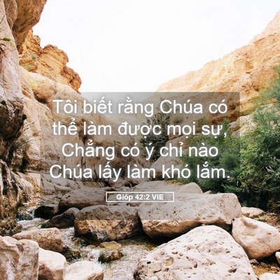Picture 05 - Gióp 42:2 VIE - Tôi biết rằng Chúa có thể làm được - Bible Verse Picture