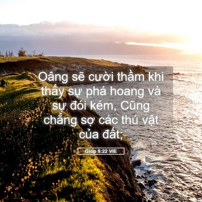 Picture 05 - Gióp 5:22 VIE - Oâng sẽ cười thầm khi thấy sự phá - Bible Verse Picture