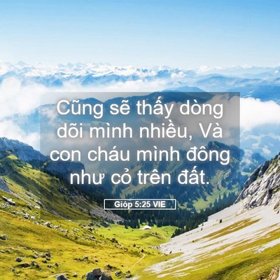 Picture 05 - Gióp 5:25 VIE - Cũng sẽ thấy dòng dõi mình nhiều, Và - Bible Verse Picture