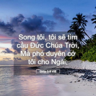 Picture 05 - Gióp 5:8 VIE - Song tôi, tôi sẽ tìm cầu Đức Chúa - Bible Verse Picture