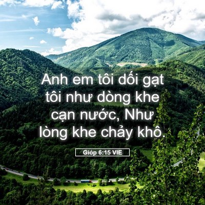 Picture 05 - Gióp 6:15 VIE - Anh em tôi dối gạt tôi như dòng khe cạn - Bible Verse Picture