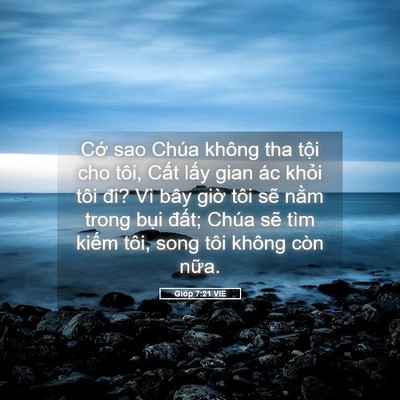 Picture 05 - Gióp 7:21 VIE - Cớ sao Chúa không tha tội cho tôi, Cất - Bible Verse Picture