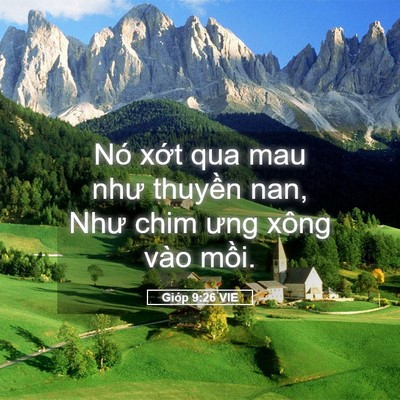 Picture 05 - Gióp 9:26 VIE - Nó xớt qua mau như thuyền nan, Như chim - Bible Verse Picture