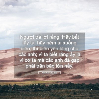 Picture 05 - Giô-na 1:12 VIE - Người trả lời rằng: Hãy bắt lấy ta; - Bible Verse Picture