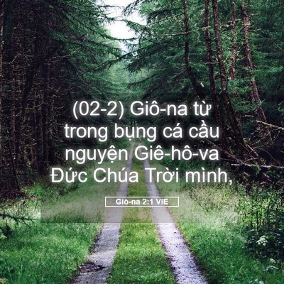 Picture 05 - Giô-na 2:1 VIE - (02-2) Giô-na từ trong bụng cá cầu - Bible Verse Picture