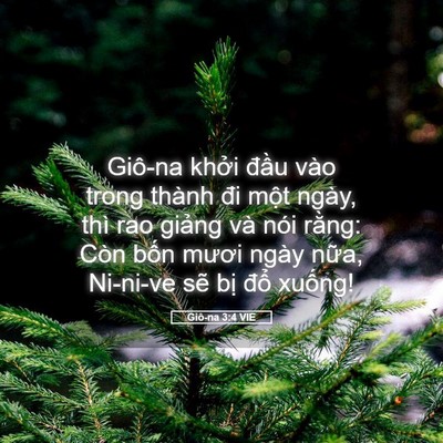 Picture 05 - Giô-na 3:4 VIE - Giô-na khởi đầu vào trong thành đi một - Bible Verse Picture
