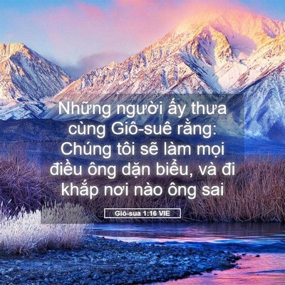 Picture 05 - Giô-sua 1:16 VIE - Những người ấy thưa cùng Giô-suê - Bible Verse Picture