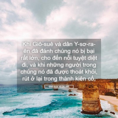Picture 05 - Giô-sua 10:20 VIE - Khi Giô-suê và dân Y-sơ-ra-ên đã đánh - Bible Verse Picture