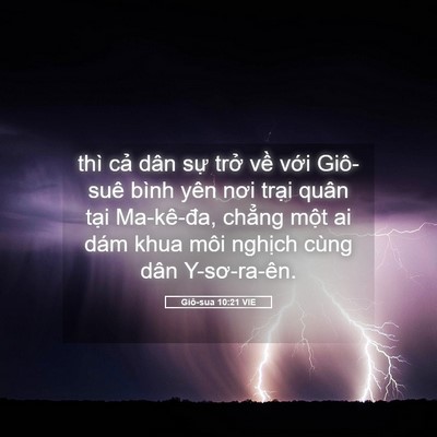 Picture 05 - Giô-sua 10:21 VIE - thì cả dân sự trở về với Giô-suê - Bible Verse Picture
