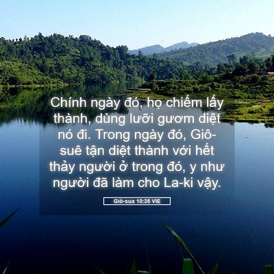Picture 05 - Giô-sua 10:35 VIE - Chính ngày đó, họ chiếm lấy thành, - Bible Verse Picture