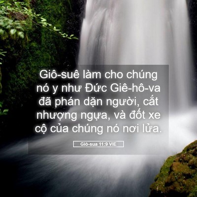 Picture 05 - Giô-sua 11:9 VIE - Giô-suê làm cho chúng nó y như Đức - Bible Verse Picture