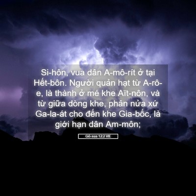 Picture 05 - Giô-sua 12:2 VIE - Si-hôn, vua dân A-mô-rít ở tại - Bible Verse Picture