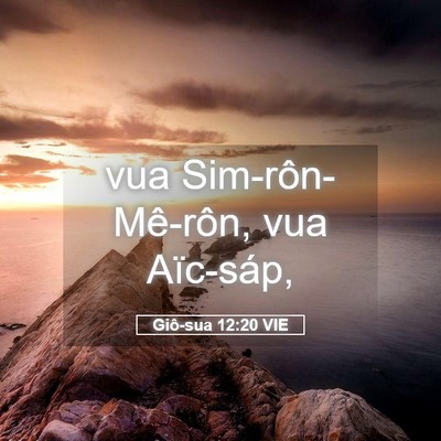 Picture 05 - Giô-sua 12:20 VIE - vua Sim-rôn-Mê-rôn, vua - Bible Verse Picture