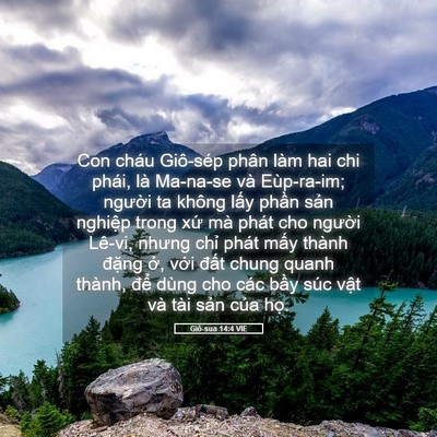 Picture 05 - Giô-sua 14:4 VIE - Con cháu Giô-sép phân làm hai chi phái, là - Bible Verse Picture