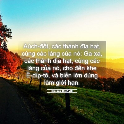 Picture 05 - Giô-sua 15:47 VIE - Aùch-đốt, các thành địa hạt, cùng - Bible Verse Picture