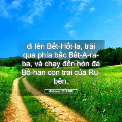 Picture 05 - Giô-sua 15:6 VIE - đi lên Bết-Hốt-la, trải qua phía bắc - Bible Verse Picture