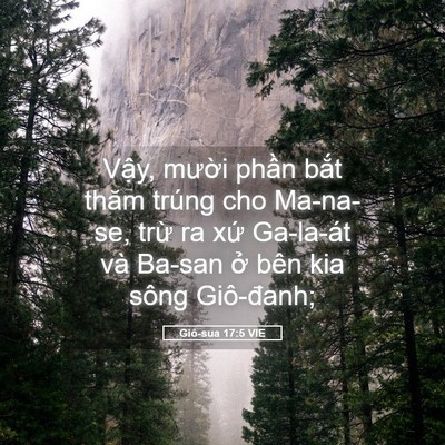 Picture 05 - Giô-sua 17:5 VIE - Vậy, mười phần bắt thăm trúng cho - Bible Verse Picture