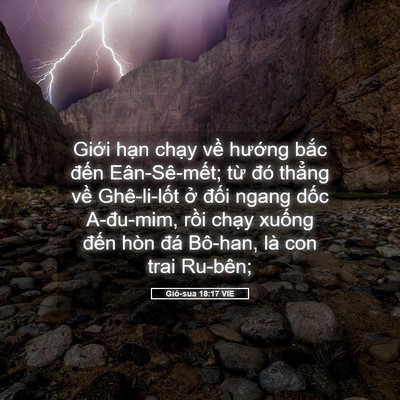 Picture 05 - Giô-sua 18:17 VIE - Giới hạn chạy về hướng bắc đến - Bible Verse Picture