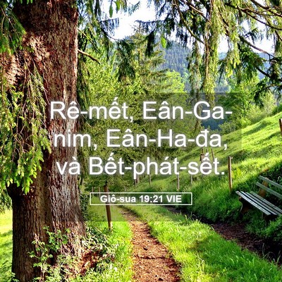 Picture 05 - Giô-sua 19:21 VIE - Rê-mết, Eân-Ga-nim, Eân-Ha-đa, và - Bible Verse Picture