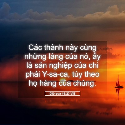 Picture 05 - Giô-sua 19:23 VIE - Các thành này cùng những làng của nó, - Bible Verse Picture
