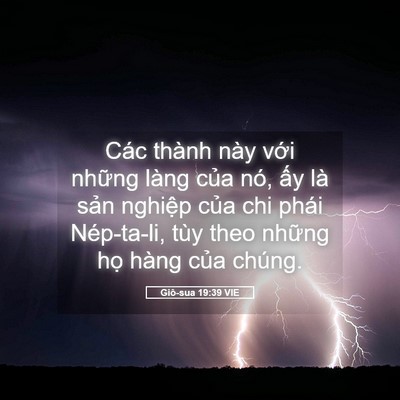 Picture 05 - Giô-sua 19:39 VIE - Các thành này với những làng của nó, - Bible Verse Picture