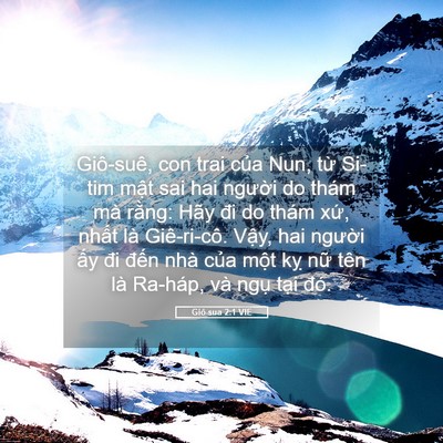 Picture 05 - Giô-sua 2:1 VIE - Giô-suê, con trai của Nun, từ Si-tim mật - Bible Verse Picture