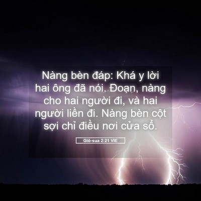 Picture 05 - Giô-sua 2:21 VIE - Nàng bèn đáp: Khá y lời hai ông đã - Bible Verse Picture