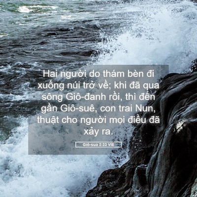 Picture 05 - Giô-sua 2:23 VIE - Hai người do thám bèn đi xuống núi trở - Bible Verse Picture