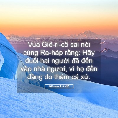 Picture 05 - Giô-sua 2:3 VIE - Vua Giê-ri-cô sai nói cùng Ra-háp rằng: - Bible Verse Picture