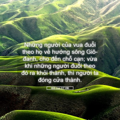 Picture 05 - Giô-sua 2:7 VIE - Những người của vua đuổi theo họ về - Bible Verse Picture