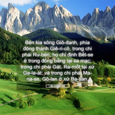 Picture 05 - Giô-sua 20:8 VIE - Bên kia sông Giô-đanh, phía đông thành - Bible Verse Picture
