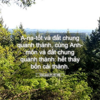 Picture 05 - Giô-sua 21:18 VIE - A-na-tốt và đất chung quanh thành, cùng - Bible Verse Picture