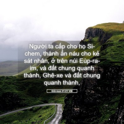 Picture 05 - Giô-sua 21:21 VIE - Người ta cấp cho họ Si-chem, thành ẩn - Bible Verse Picture