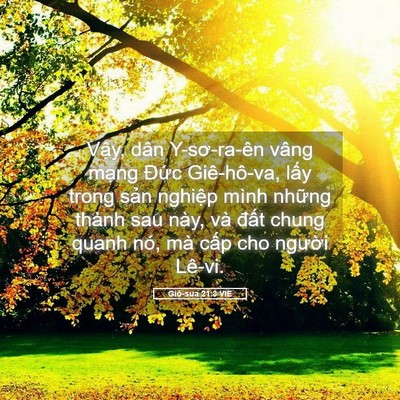 Picture 05 - Giô-sua 21:3 VIE - Vậy, dân Y-sơ-ra-ên vâng mạng Đức - Bible Verse Picture