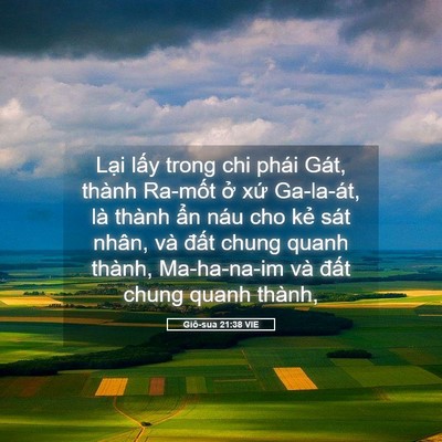 Picture 05 - Giô-sua 21:38 VIE - Lại lấy trong chi phái Gát, thành Ra-mốt - Bible Verse Picture