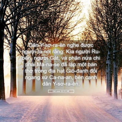 Picture 05 - Giô-sua 22:11 VIE - Dân Y-sơ-ra-ên nghe được người ta nói - Bible Verse Picture