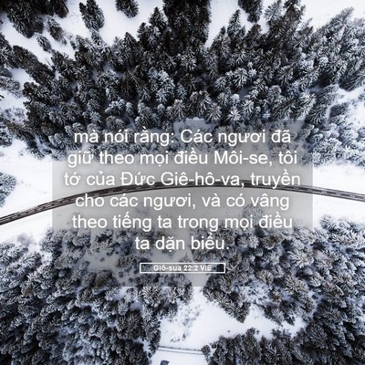 Picture 05 - Giô-sua 22:2 VIE - mà nói rằng: Các ngươi đã giữ theo - Bible Verse Picture