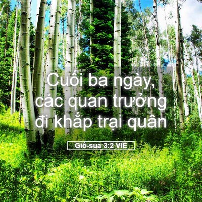 Picture 05 - Giô-sua 3:2 VIE - Cuối ba ngày, các quan trưởng đi khắp - Bible Verse Picture