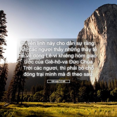 Picture 05 - Giô-sua 3:3 VIE - truyền lịnh này cho dân sự rằng: Khi - Bible Verse Picture