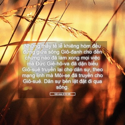 Picture 05 - Giô-sua 4:10 VIE - Những thầy tế lễ khiêng hòm đều - Bible Verse Picture