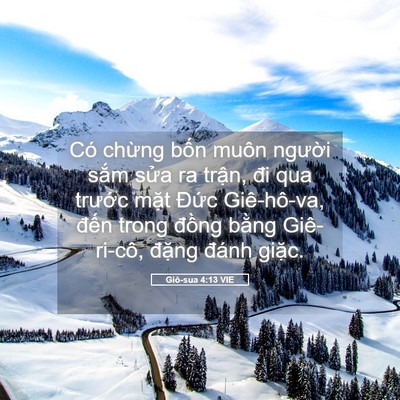 Picture 05 - Giô-sua 4:13 VIE - Có chừng bốn muôn người sắm sửa ra - Bible Verse Picture
