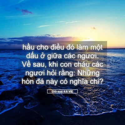 Picture 05 - Giô-sua 4:6 VIE - hầu cho điều đó làm một dấu ở - Bible Verse Picture