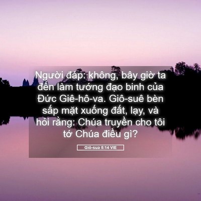 Picture 05 - Giô-sua 5:14 VIE - Người đáp: không, bây giờ ta đến làm - Bible Verse Picture