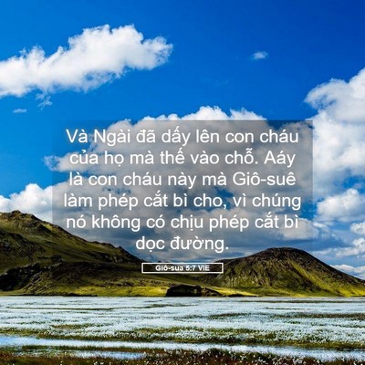 Picture 05 - Giô-sua 5:7 VIE - Và Ngài đã dấy lên con cháu của họ - Bible Verse Picture