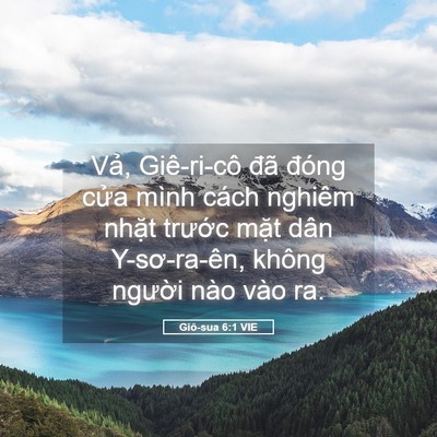 Picture 05 - Giô-sua 6:1 VIE - Vả, Giê-ri-cô đã đóng cửa mình cách - Bible Verse Picture